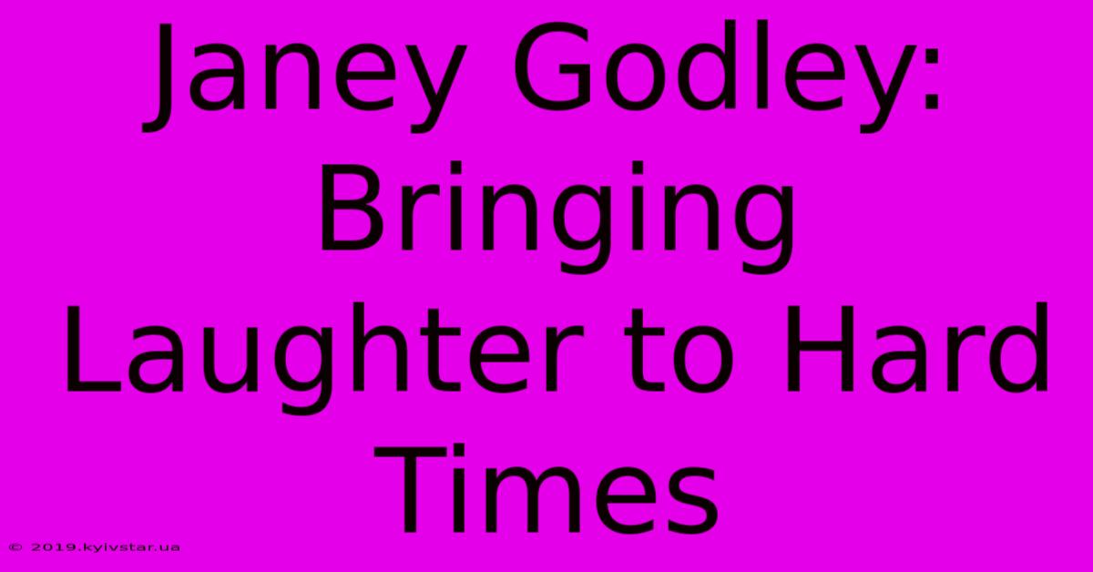 Janey Godley: Bringing Laughter To Hard Times