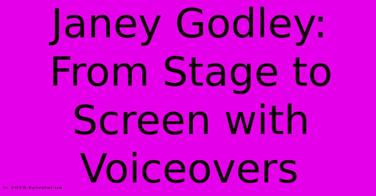 Janey Godley: From Stage To Screen With Voiceovers