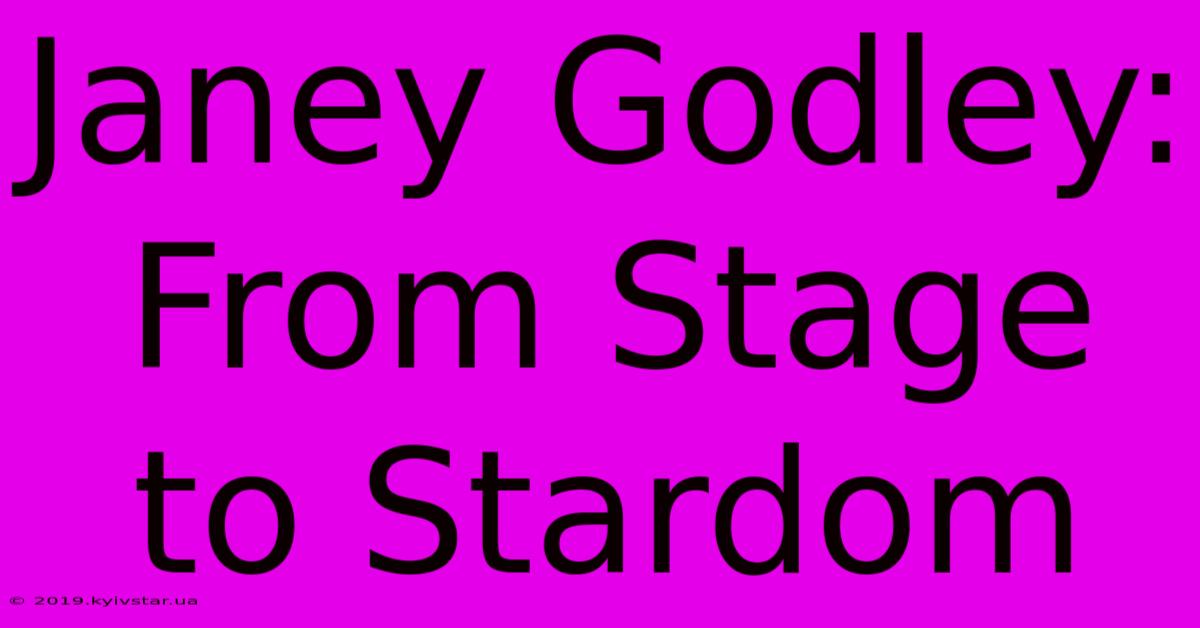 Janey Godley: From Stage To Stardom