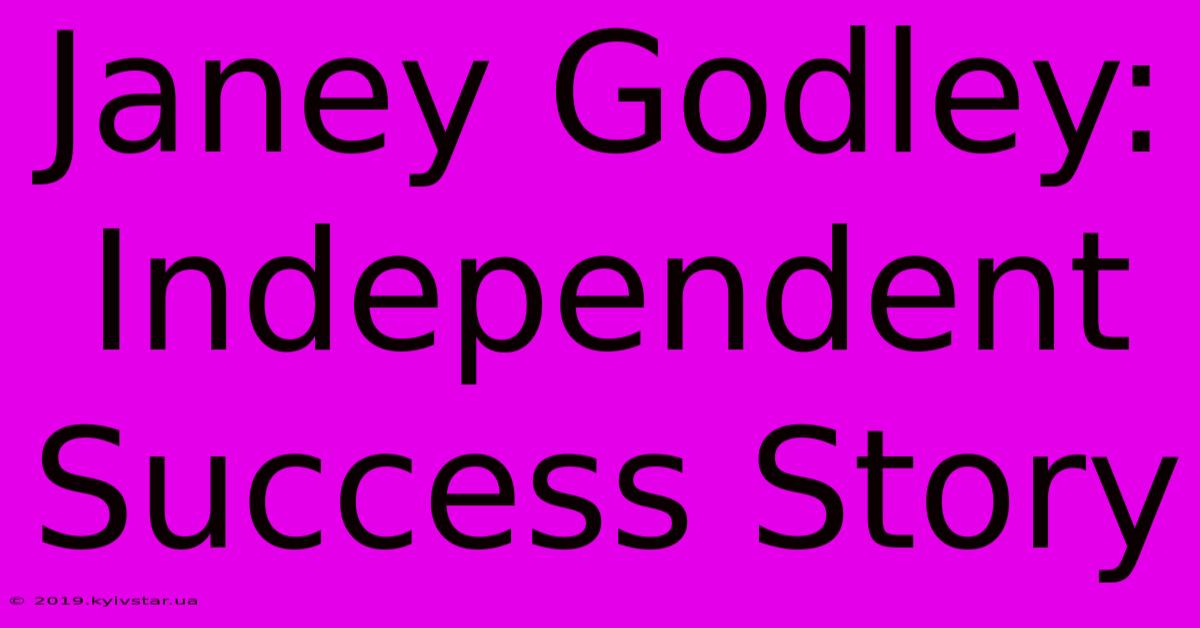 Janey Godley: Independent Success Story 