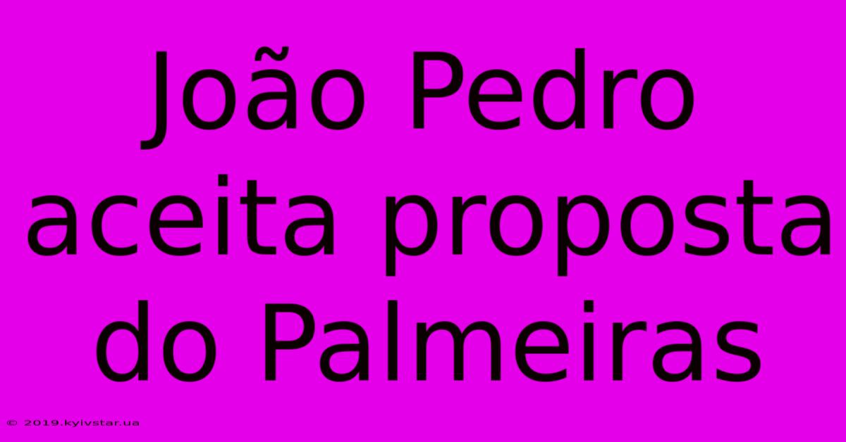 João Pedro Aceita Proposta Do Palmeiras