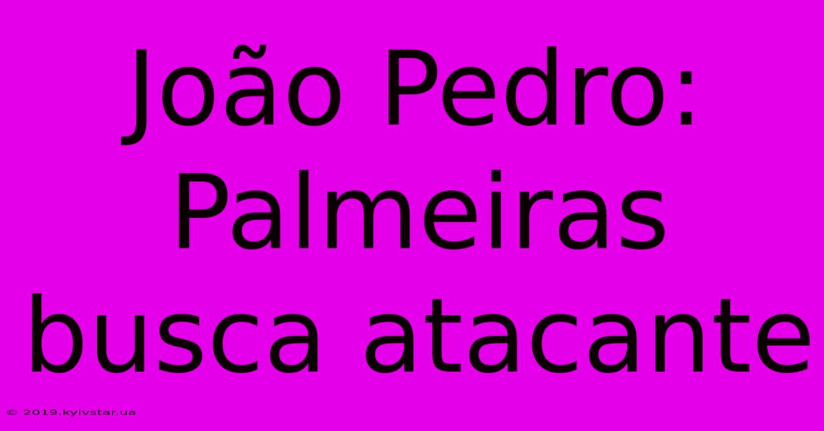 João Pedro: Palmeiras Busca Atacante