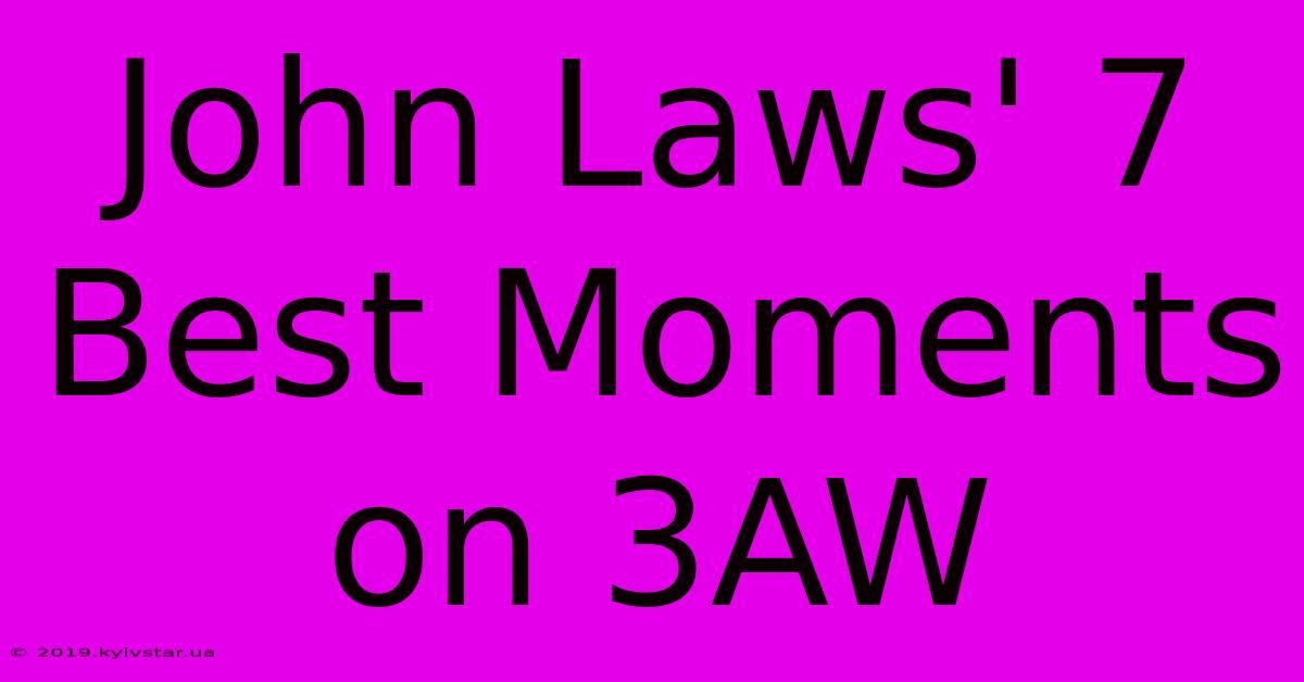 John Laws' 7 Best Moments On 3AW