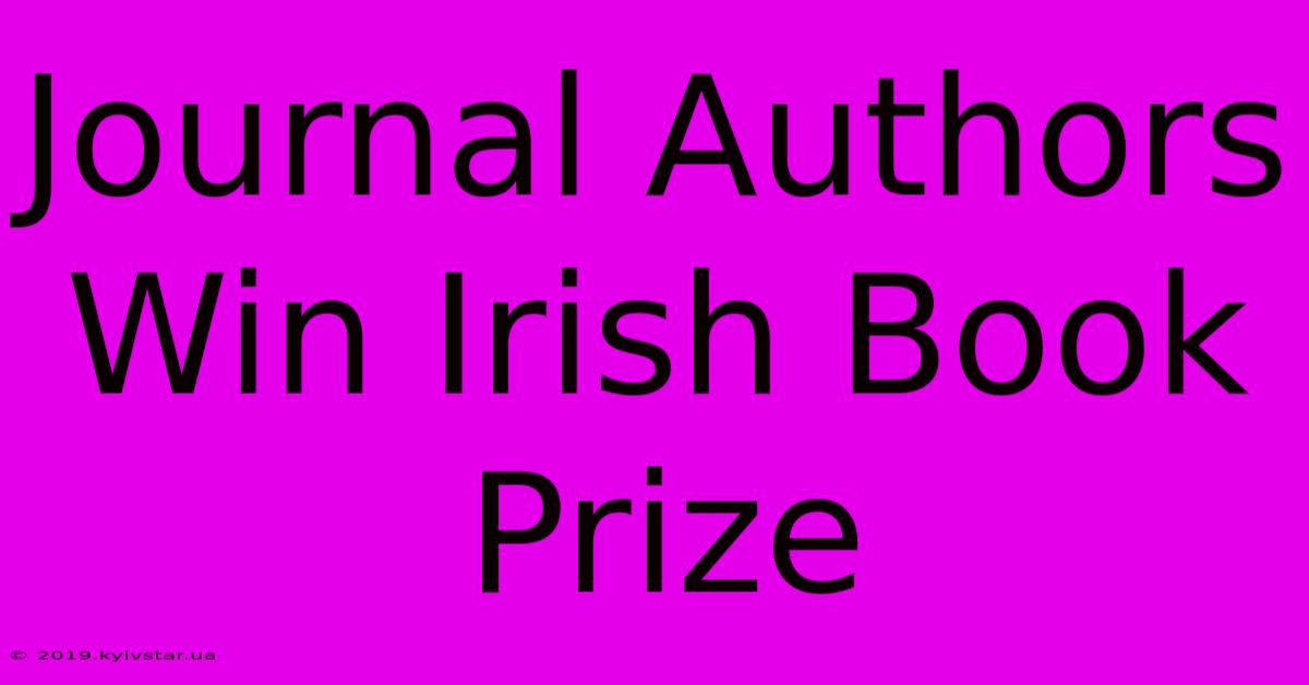 Journal Authors Win Irish Book Prize