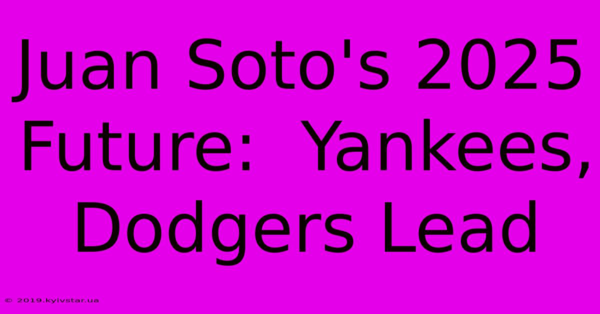 Juan Soto's 2025 Future:  Yankees, Dodgers Lead