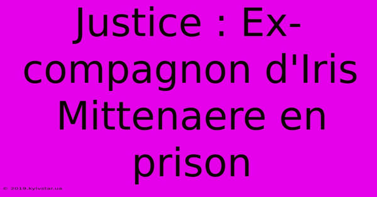 Justice : Ex-compagnon D'Iris Mittenaere En Prison