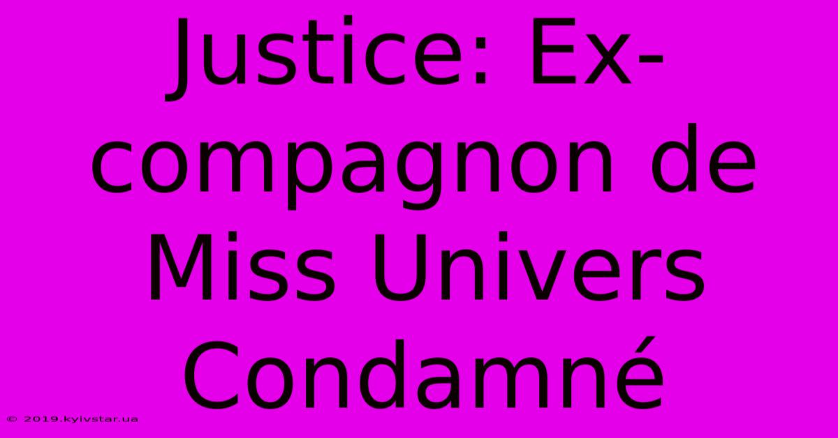 Justice: Ex-compagnon De Miss Univers Condamné 