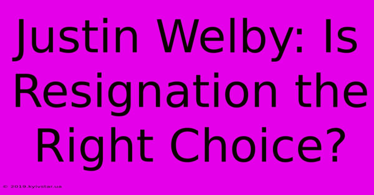 Justin Welby: Is Resignation The Right Choice? 