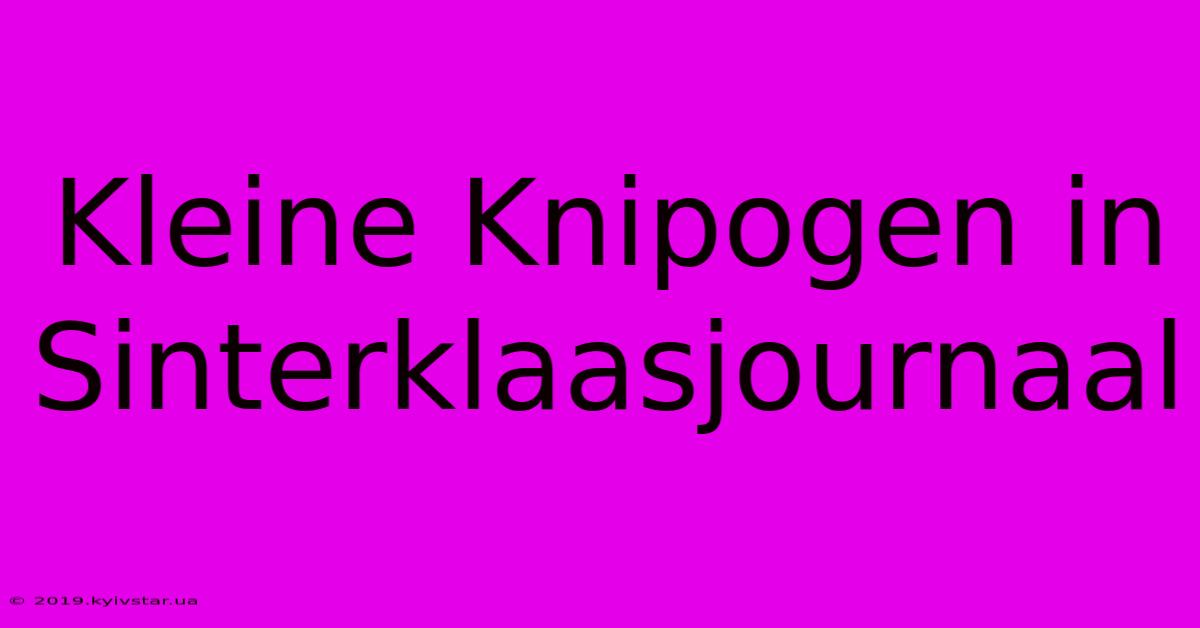 Kleine Knipogen In Sinterklaasjournaal