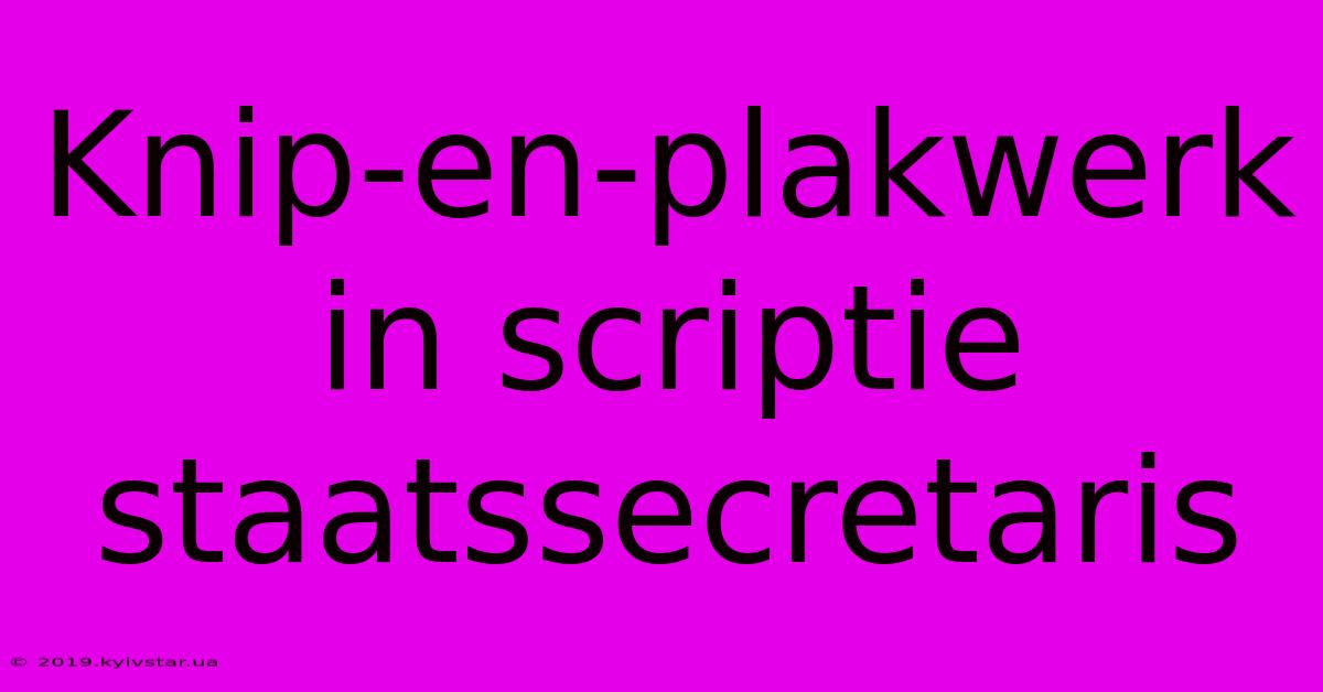 Knip-en-plakwerk In Scriptie Staatssecretaris