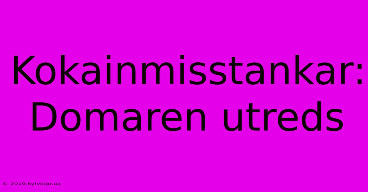 Kokainmisstankar: Domaren Utreds