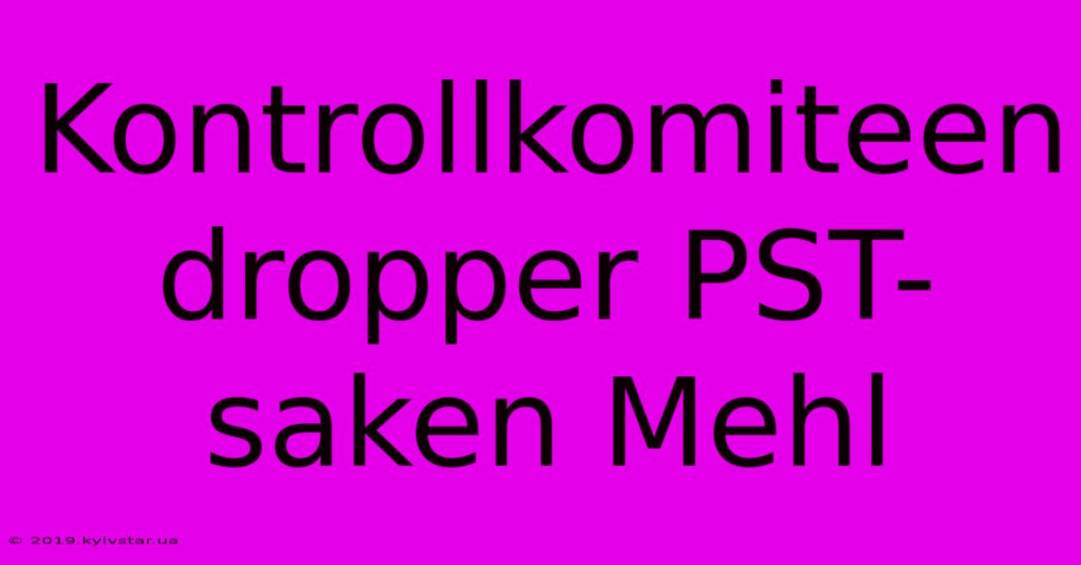 Kontrollkomiteen Dropper PST-saken Mehl