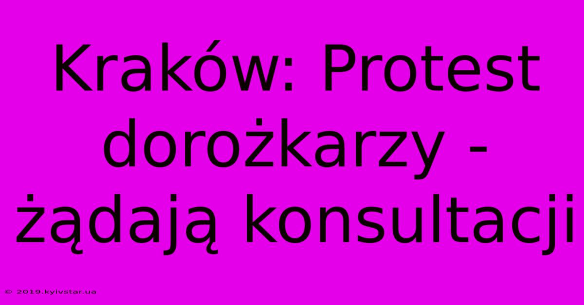 Kraków: Protest Dorożkarzy - Żądają Konsultacji