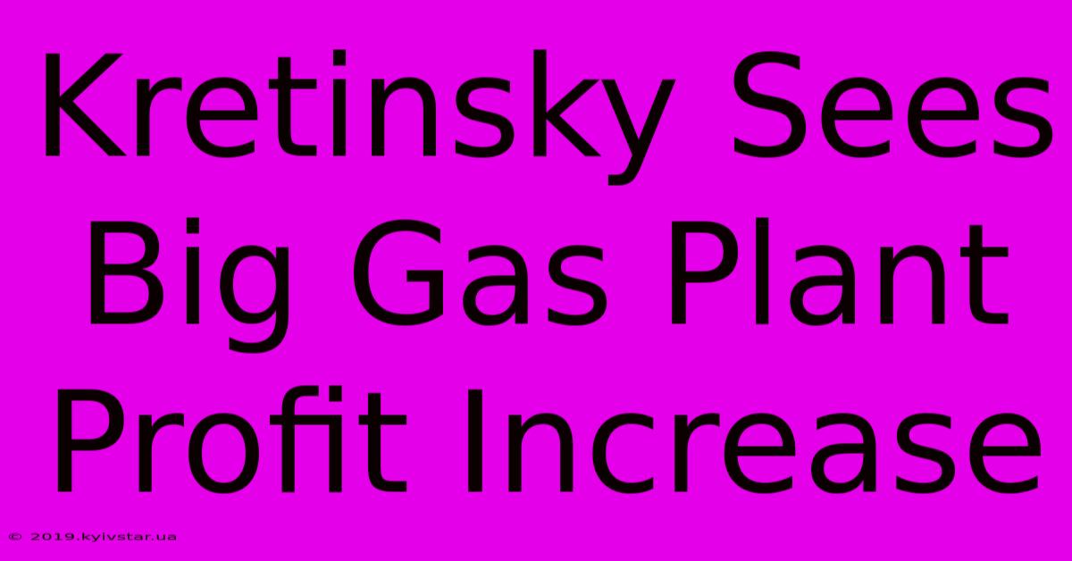 Kretinsky Sees Big Gas Plant Profit Increase