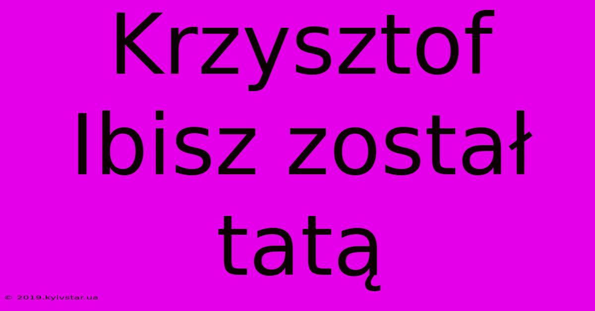 Krzysztof Ibisz Został Tatą