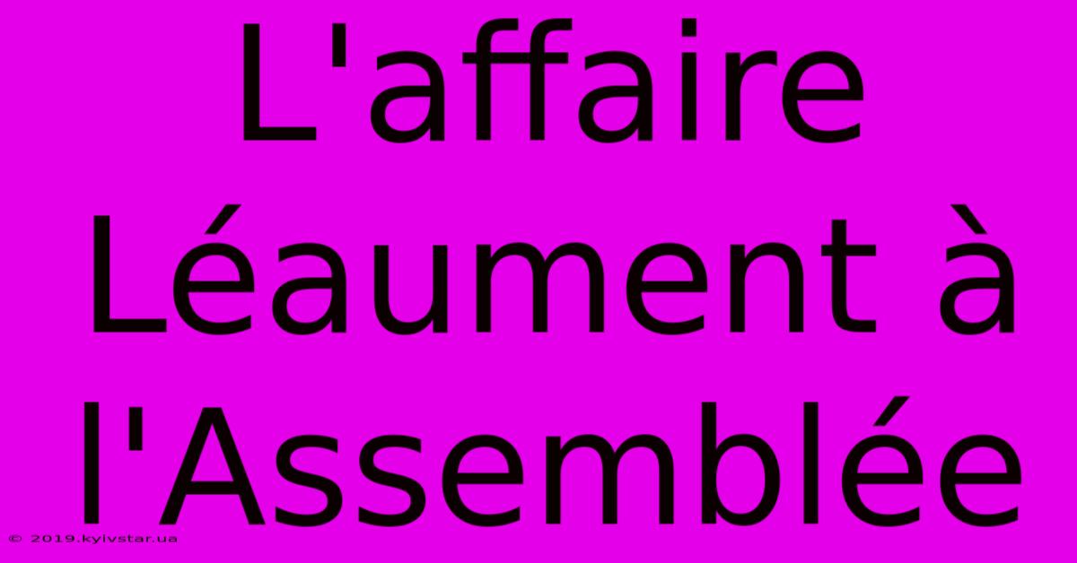 L'affaire Léaument À L'Assemblée