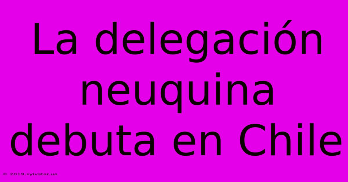 La Delegación Neuquina Debuta En Chile