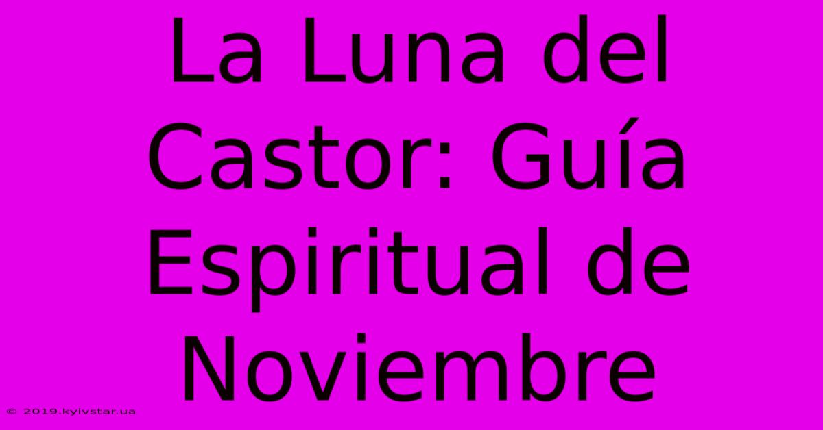 La Luna Del Castor: Guía Espiritual De Noviembre