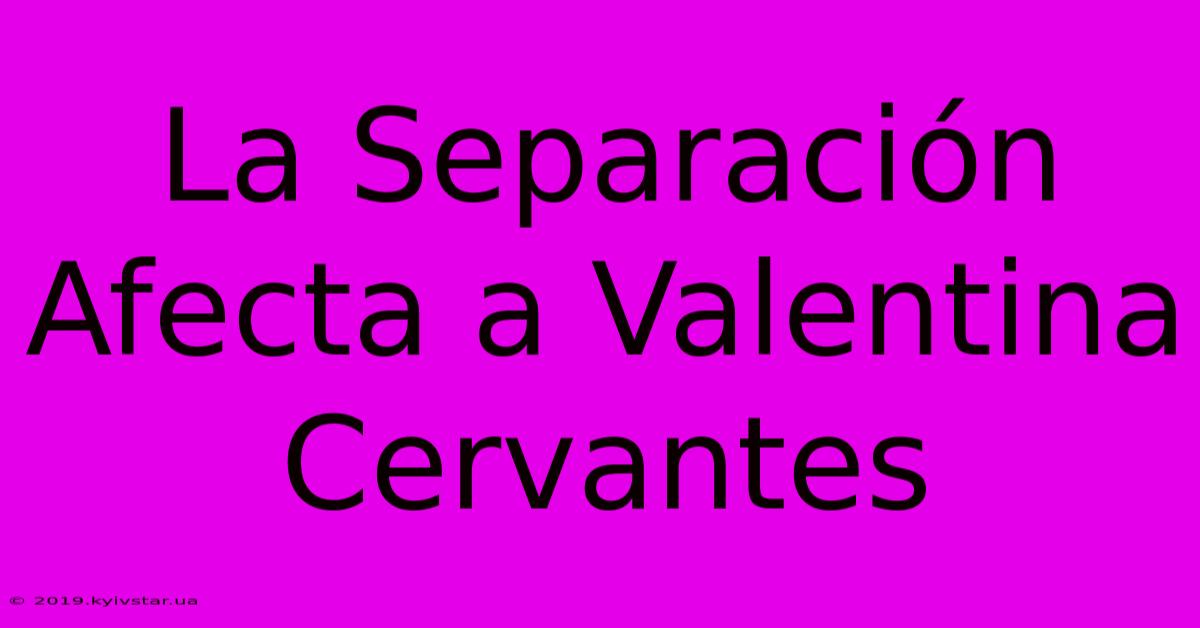 La Separación Afecta A Valentina Cervantes