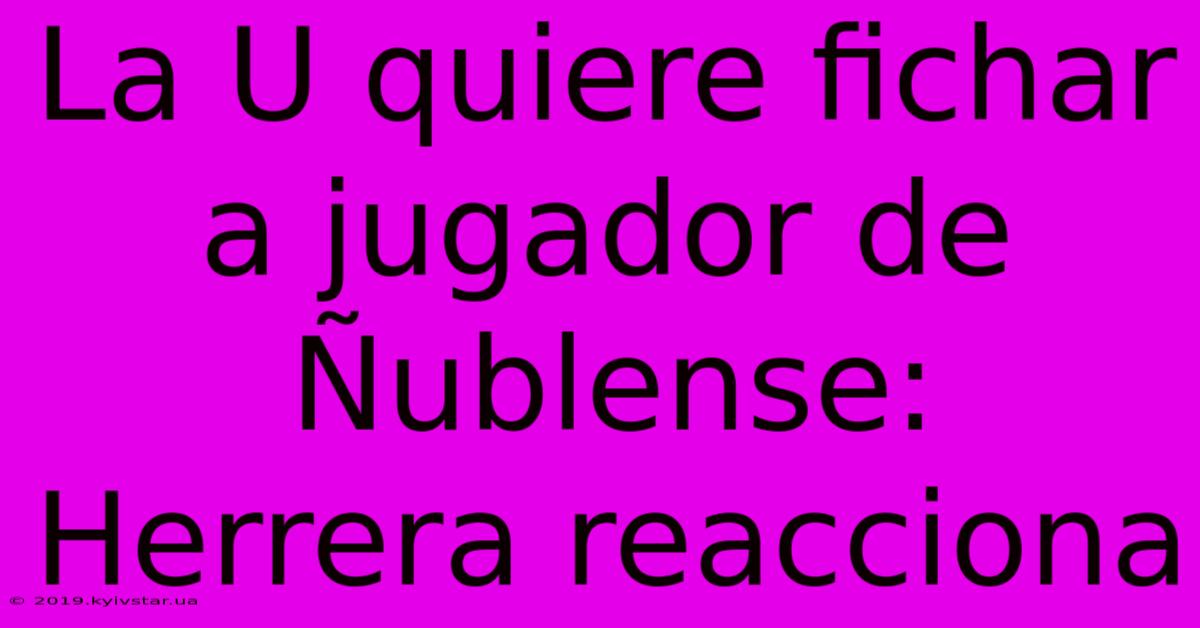 La U Quiere Fichar A Jugador De Ñublense: Herrera Reacciona 