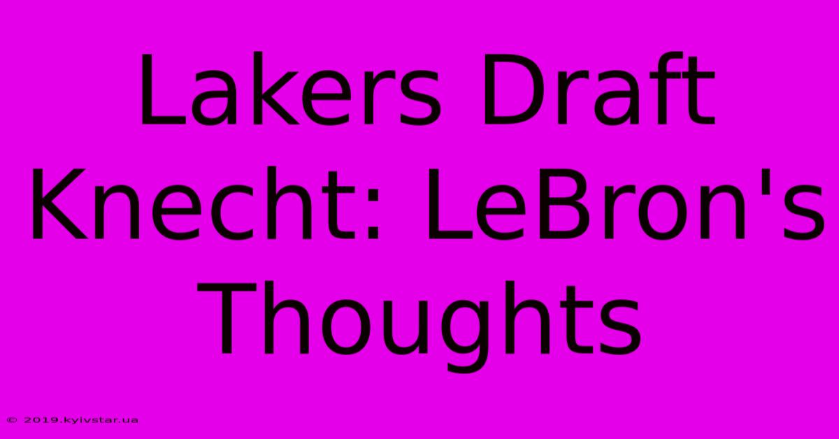 Lakers Draft Knecht: LeBron's Thoughts