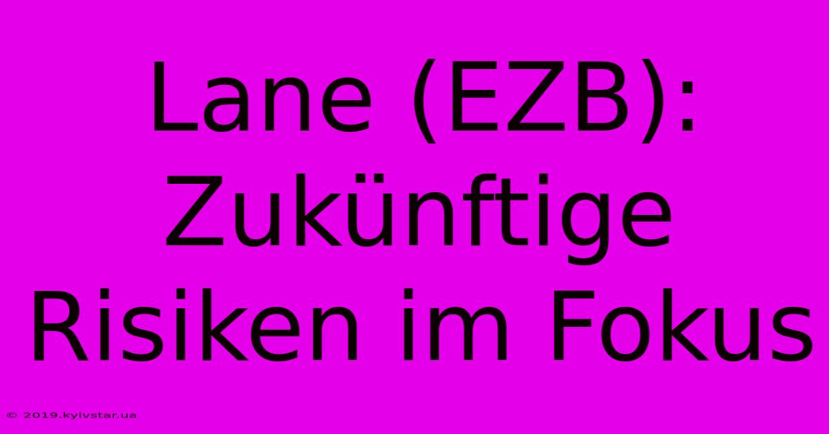 Lane (EZB): Zukünftige Risiken Im Fokus