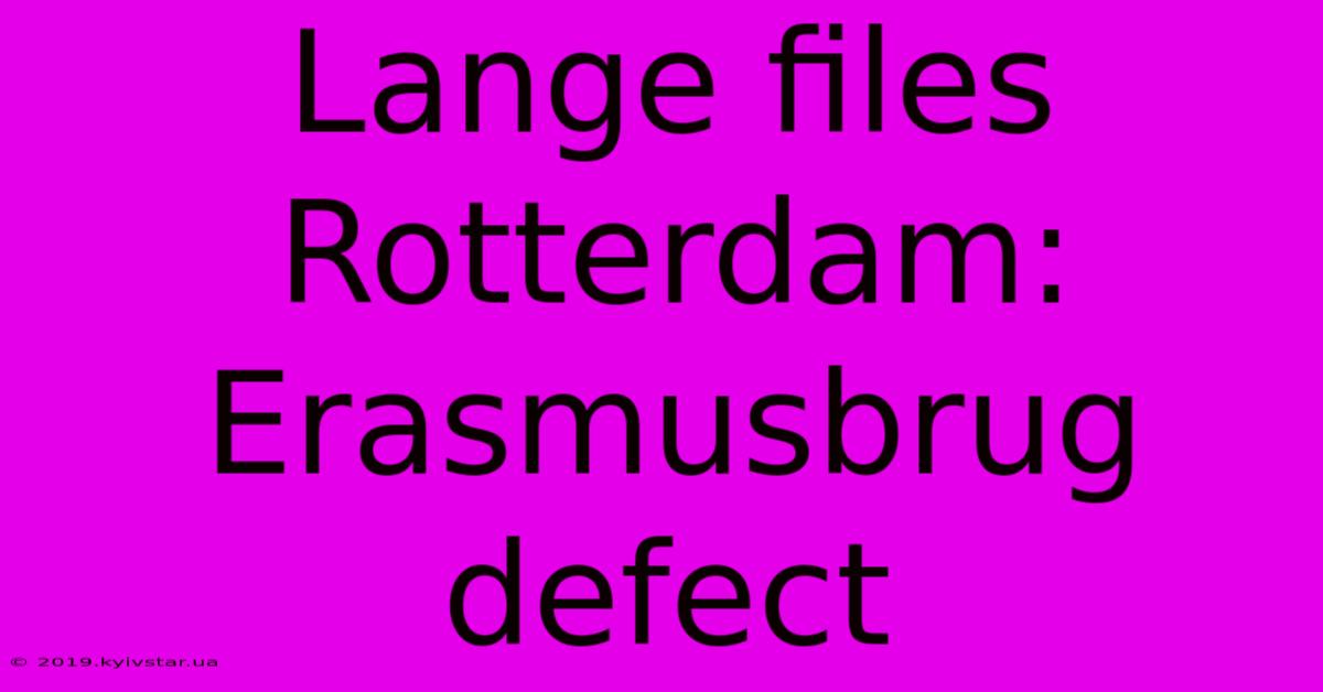 Lange Files Rotterdam: Erasmusbrug Defect