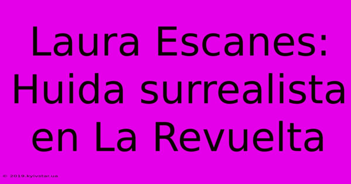 Laura Escanes: Huida Surrealista En La Revuelta