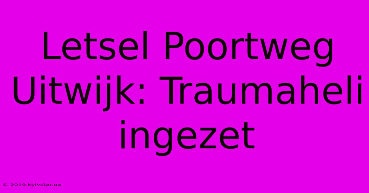 Letsel Poortweg Uitwijk: Traumaheli Ingezet