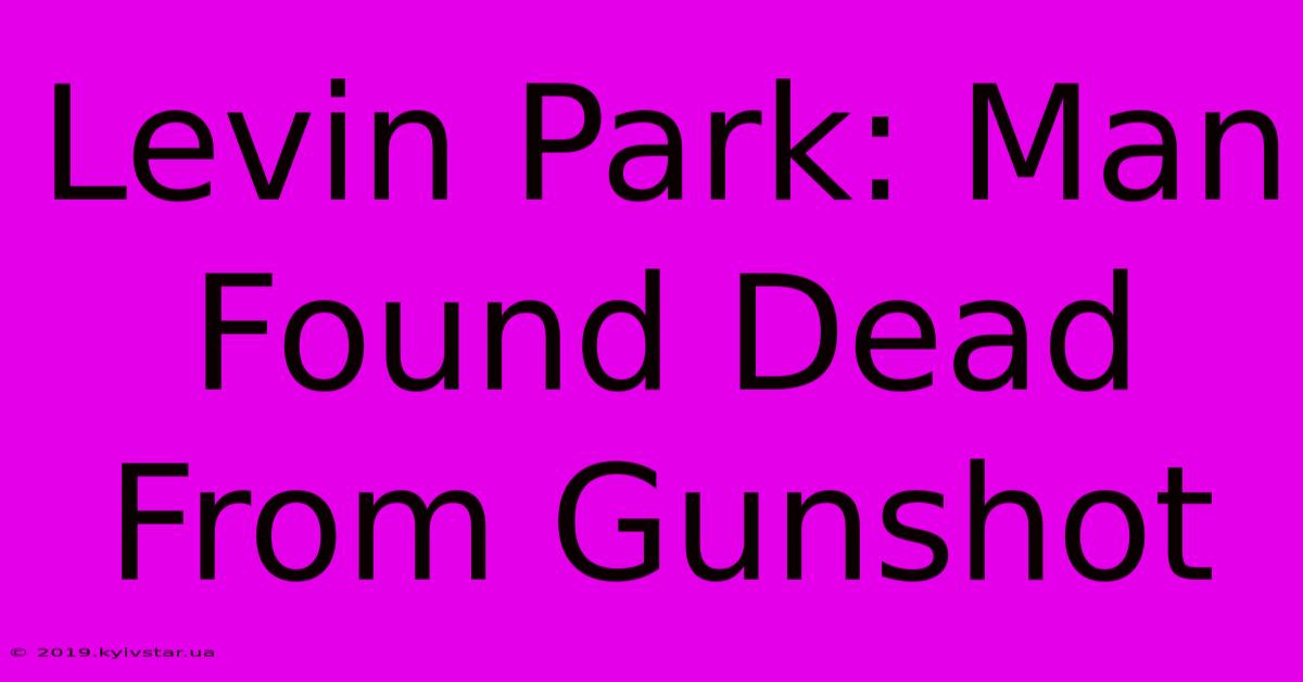 Levin Park: Man Found Dead From Gunshot