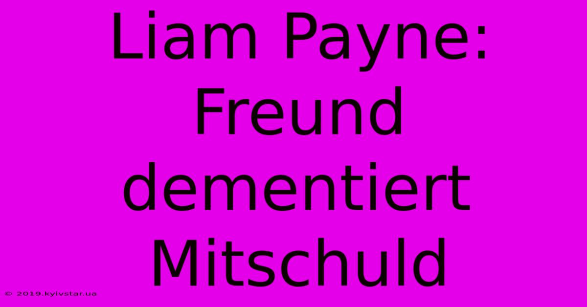 Liam Payne: Freund Dementiert Mitschuld