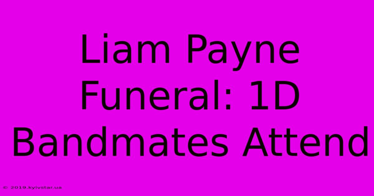 Liam Payne Funeral: 1D Bandmates Attend