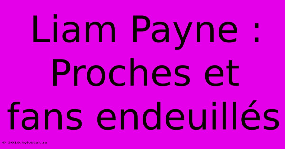 Liam Payne :  Proches Et Fans Endeuillés