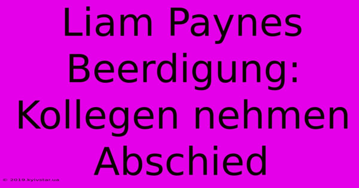 Liam Paynes Beerdigung: Kollegen Nehmen Abschied