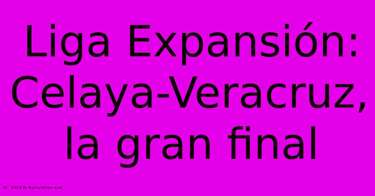 Liga Expansión: Celaya-Veracruz, La Gran Final