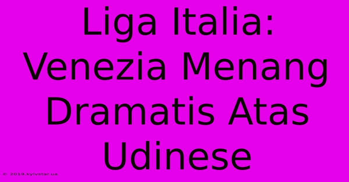 Liga Italia: Venezia Menang Dramatis Atas Udinese