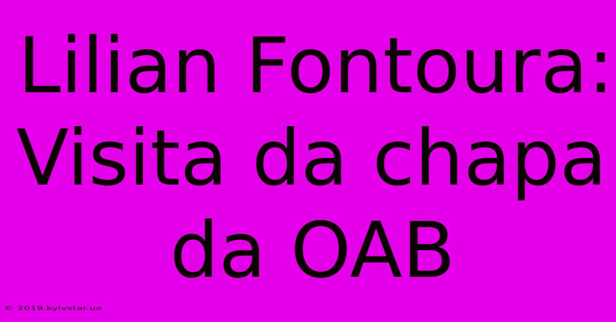 Lilian Fontoura: Visita Da Chapa Da OAB