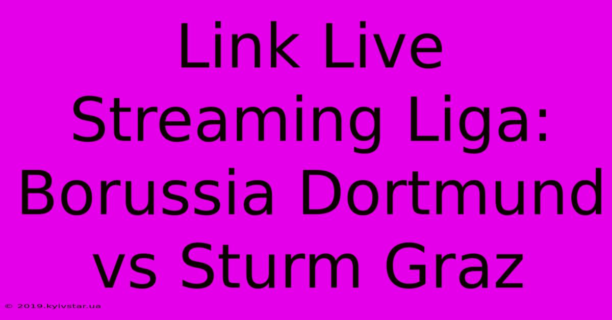 Link Live Streaming Liga: Borussia Dortmund Vs Sturm Graz