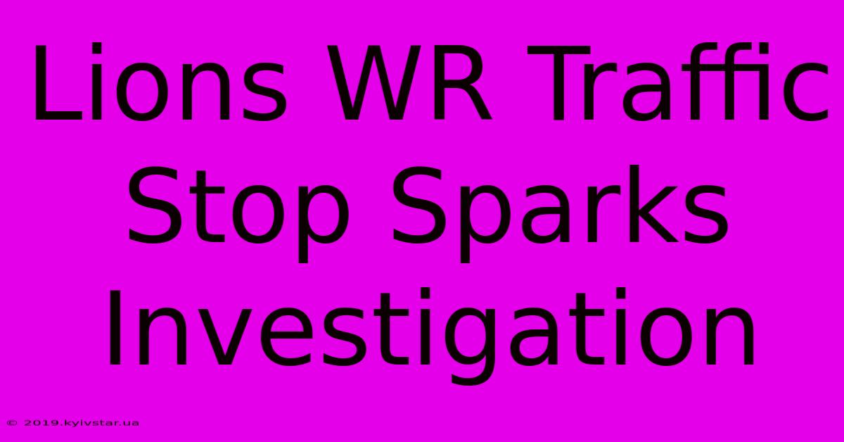 Lions WR Traffic Stop Sparks Investigation