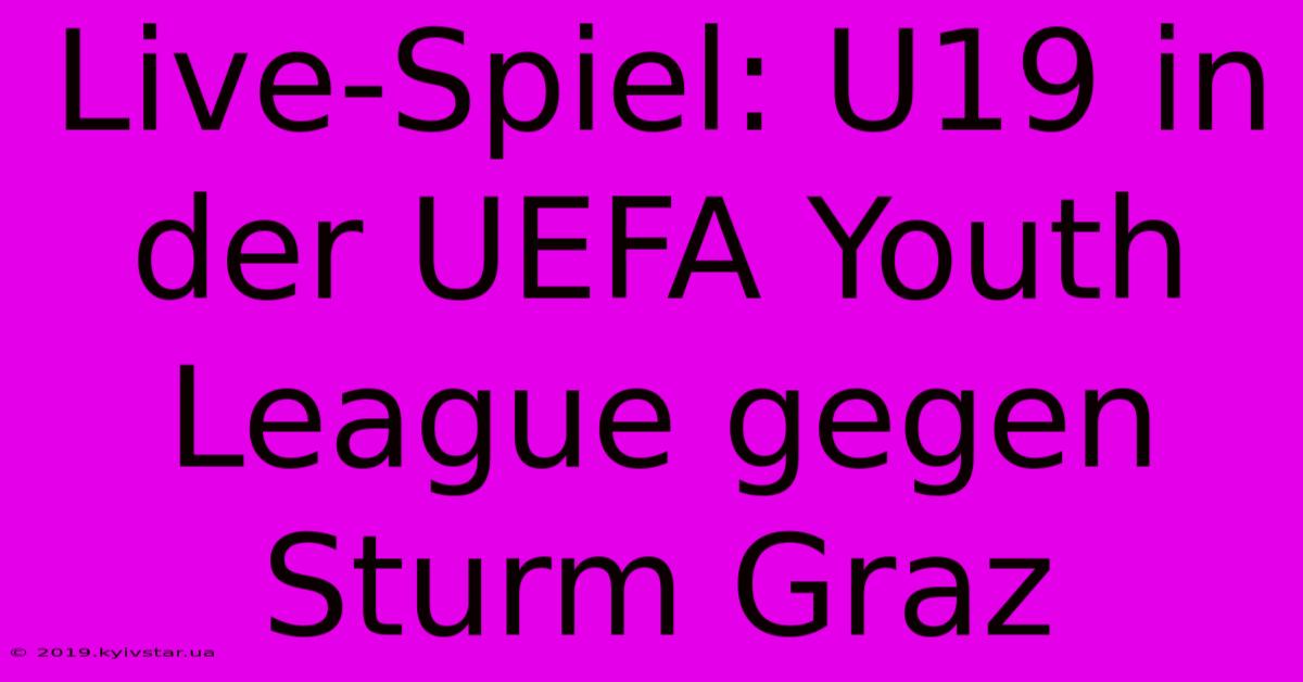 Live-Spiel: U19 In Der UEFA Youth League Gegen Sturm Graz