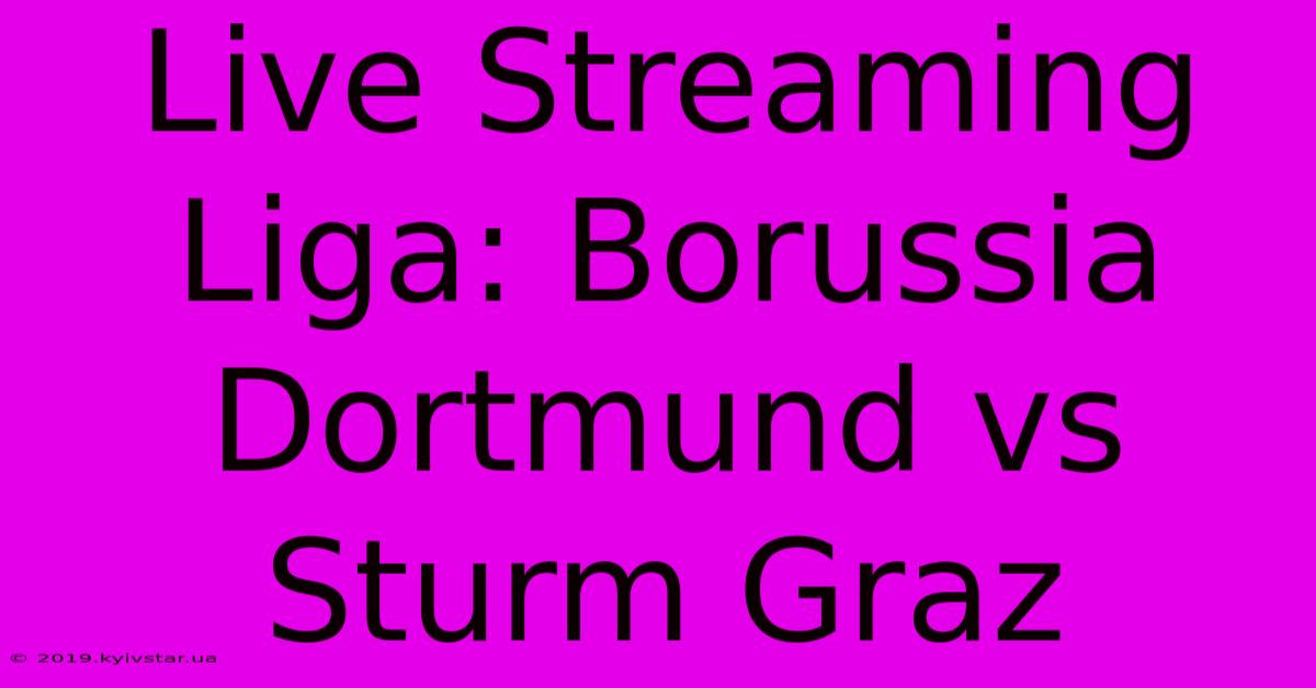 Live Streaming Liga: Borussia Dortmund Vs Sturm Graz 