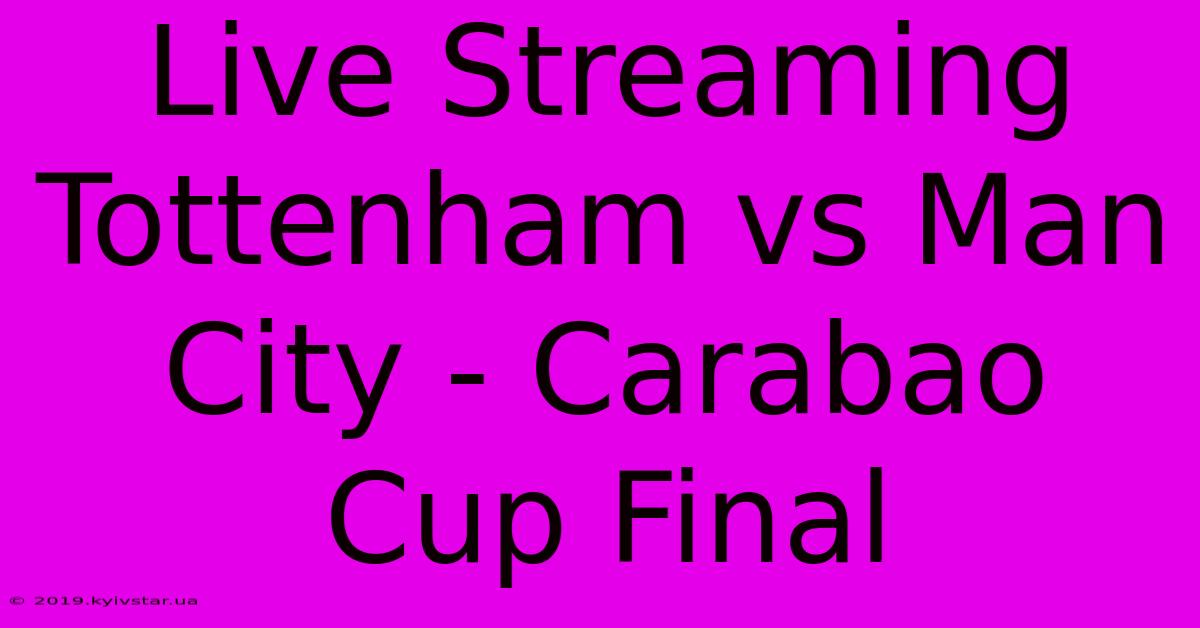 Live Streaming Tottenham Vs Man City - Carabao Cup Final