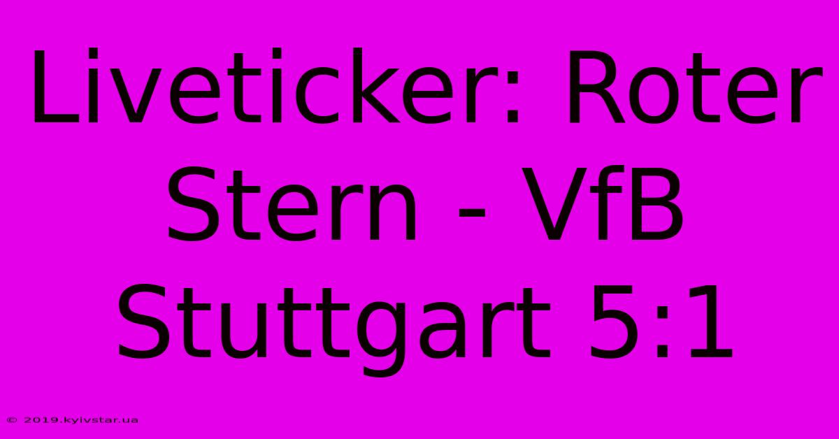 Liveticker: Roter Stern - VfB Stuttgart 5:1