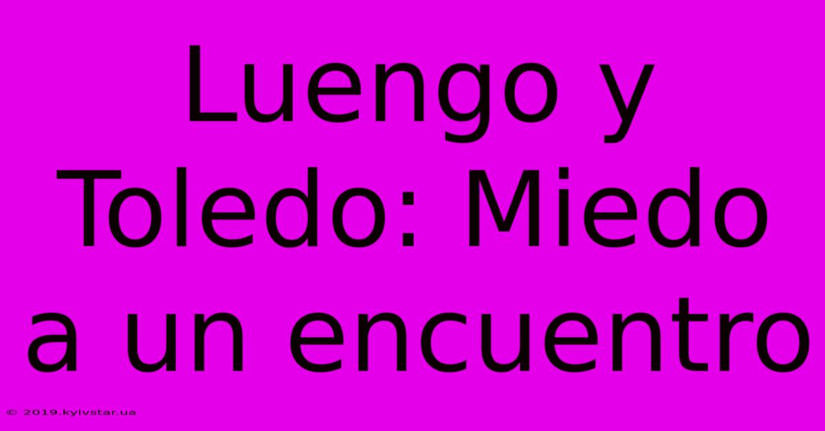 Luengo Y Toledo: Miedo A Un Encuentro