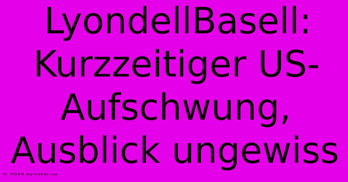 LyondellBasell: Kurzzeitiger US-Aufschwung, Ausblick Ungewiss