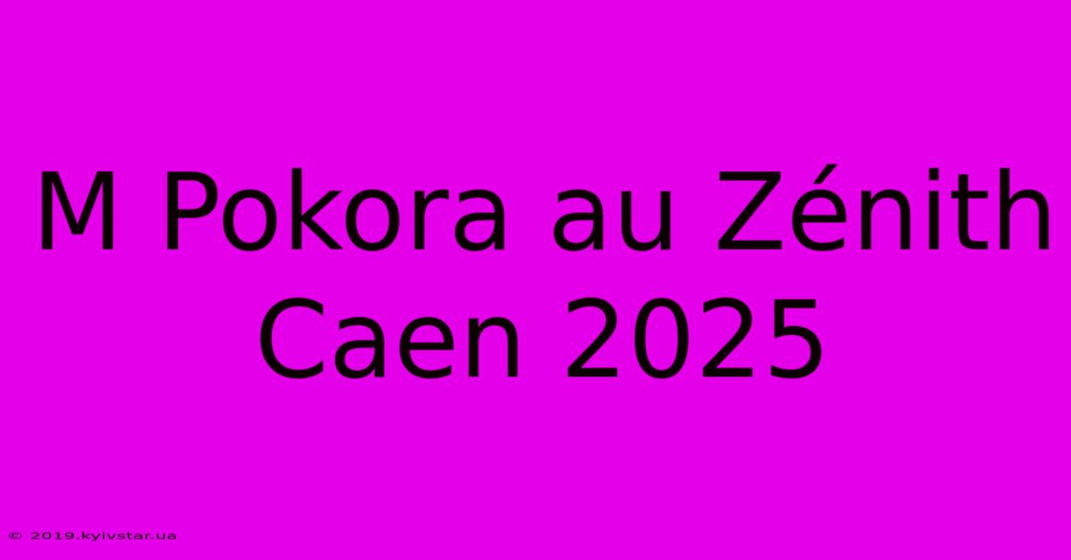 M Pokora Au Zénith Caen 2025