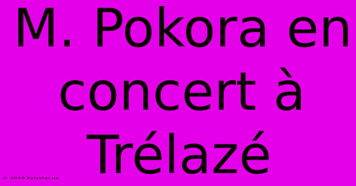 M. Pokora En Concert À Trélazé