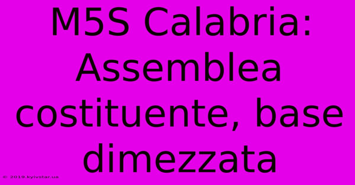 M5S Calabria: Assemblea Costituente, Base Dimezzata