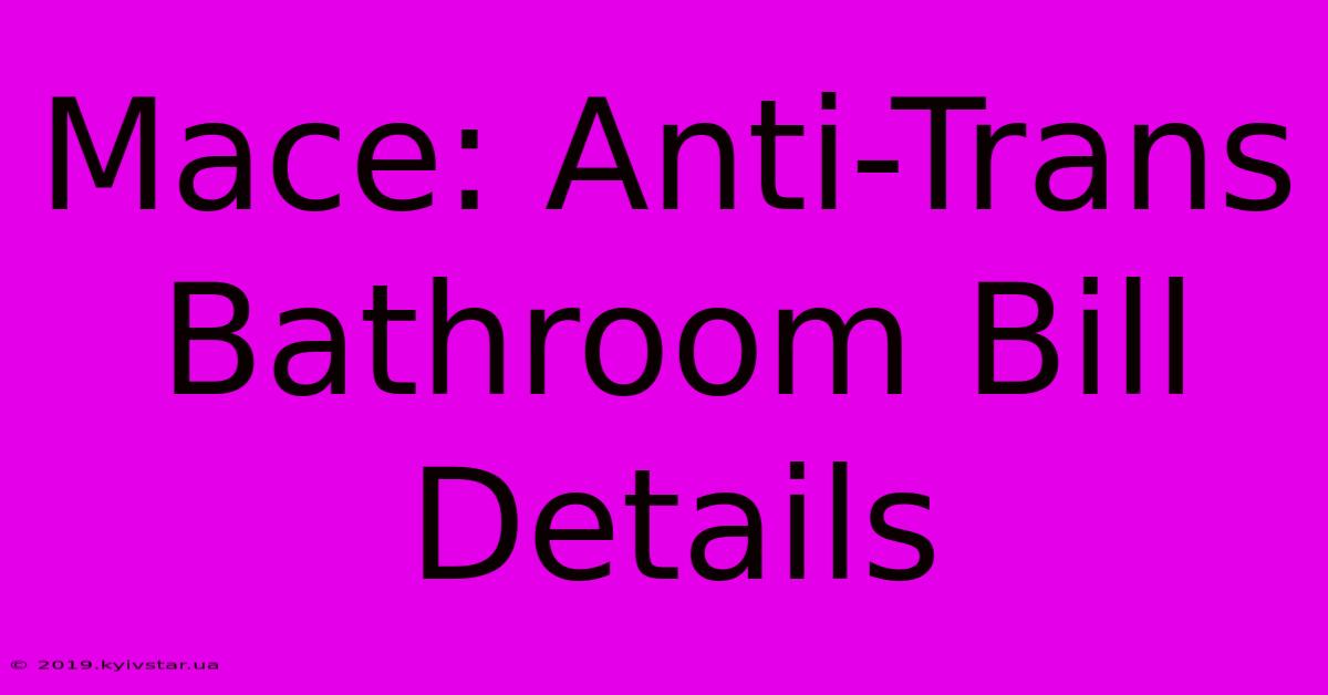 Mace: Anti-Trans Bathroom Bill Details