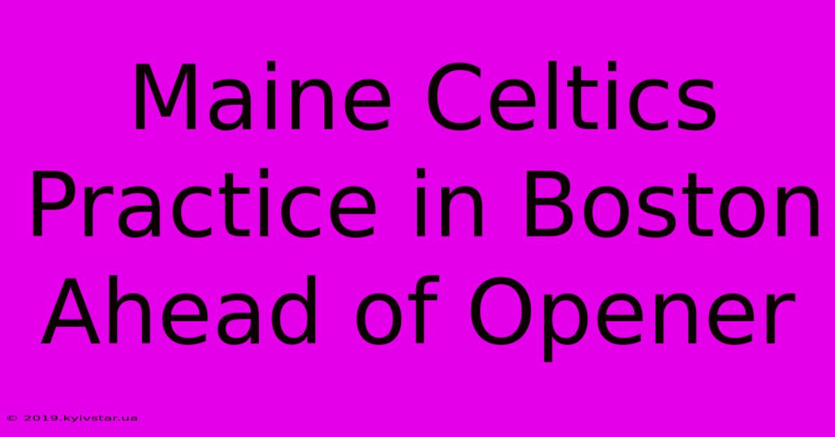 Maine Celtics Practice In Boston Ahead Of Opener